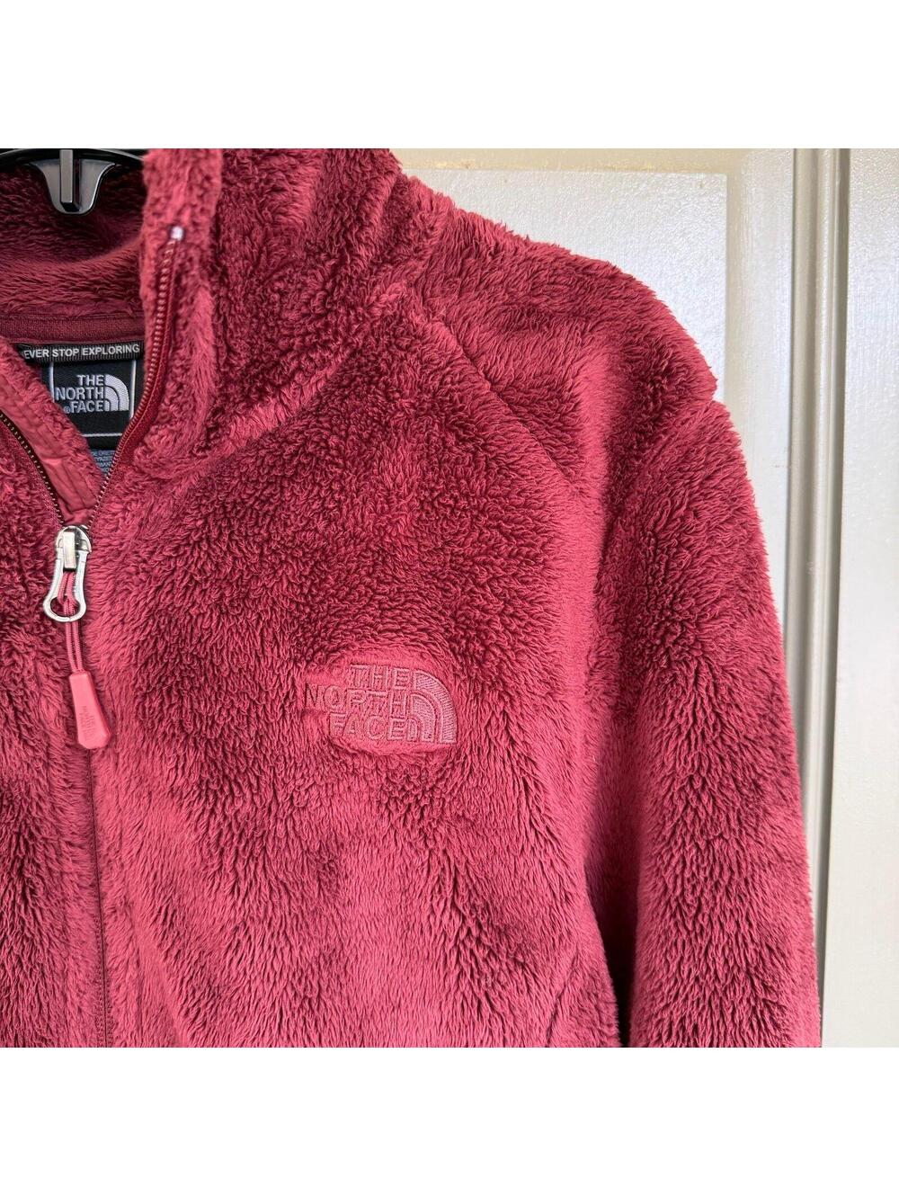 The North Face Osito Full Zip Fleece Jacket Burgundy Maroon Women’s Size Small - Picture 2 of 4